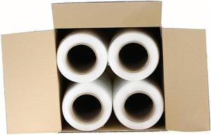 Film étirable souple LLDPE, longueur 100 m, largeur 50 cm, transparent, résistant aux déchirures, rouleau adhésif pour l'emballage, le déménagement, l'emballage de palettes - Product Image 4