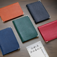 Carnet de notes à reliure à feuilles mobiles en cuir de taille A4/B5 avec pages à grille pointillée imprimé UV
