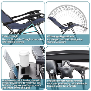 Wholesale Folding <strong>Recliner</strong> Lounge Chair <strong>Garden</strong> <strong>Furniture</strong> Zero Gravity Chair for Outdoor Patio Dining Home Business - Product Image 3