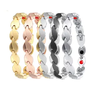 High Quality Anti-radiation Negative Ion Healthy Biological Magnetic Pure Titanium Bracelet For Unisex