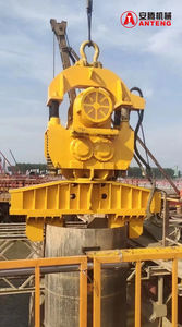 Miniexcavadora eléctrica de pila de hoja, martillo de apilamiento, martillo vibro para conducción de pila de hoja, abrazadera de grúa <span class=keywords><strong>Dr</strong></span> vibratoria hidráulica - Product Image 5