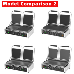 商用二合一双锅不粘电接触式烤炉方形下烤盘 3600W 适用于帕尼尼三明治牛排压锅 - Product Image 6