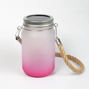 Sublimation blank DIY 15 oz glass mason jars LED lights Outdoor Festive Lighting