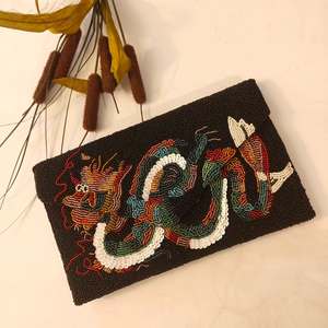 Wholesale <b>Black</b> Pink Beaded Coin Purse Handmade Stylish Baseball Accessories Sports Enthusiasts Bulk Supplier - Product Image 3