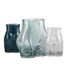 Unique Deko Wohnzimm Hydroponische Clear Glass Body Shape Vase