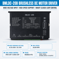 Contrôleur de moteur BLDC haute tension Palo 20B--400W--CA Protection IP54 AC110V-220V/DC160V-310V