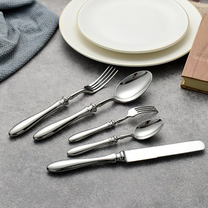 Duitse Retro 304 Roestvrijstalen Mes Vork Lepel Set Eenvoudige Westerse Stijl Spiegel Polish Herbruikbaar Voor Steak Dessert Vorken - Product Image 3