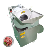 Commerciële Vleesblokje Snijmachine Motor 220V Aardappel Wortel Ui Kiwi Fruit Appel Mango Food Grade Roestvrij Staal