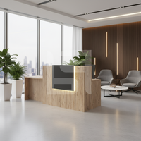 Comptoir de réception moderne de luxe en panneaux de bois, hauteur réglable, qualité supérieure, pour bureau, salon, hôpital, centre commercial, école, atelier