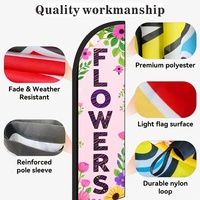 Drapeaux de plage personnalisés en gros avec mât en fibre de verre, impression par sublimation vibrante, support de bannière extérieur