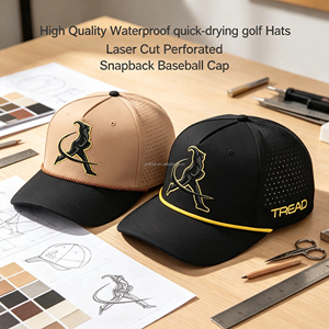 Casquettes de baseball personnalisées avec logo, broderie en gros, visière incurvée, perforations découpées au laser, pour le golf, la pêche, la chasse et les sports de plein air - Product Image 1