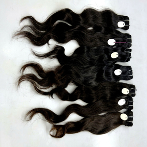 Extensions de cheveux naturels vierges indiens Remy ondulés bruts avec double trame cousue à la machine et attaches adhésives/tissées/à clipser 100g - Product Image 3