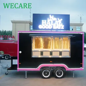 WECARE Trailer katering komersial kualitas terbaik penuh dilengkapi anjing panas BBQ consesi Trailer persegi ponsel Trailer makanan untuk dijual