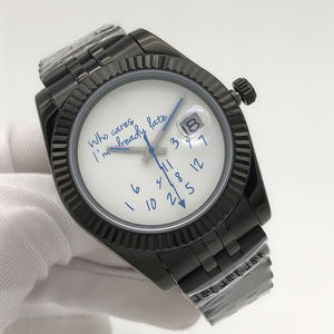 Pour ceux qui s'en soucient, <span class=keywords><strong>je</strong></span> suis déjà en retard sur cette montre analogique automatique mécanique étanche en acier inoxydable de 41 mm à monter soi-même avec alarme. - Product Image 6