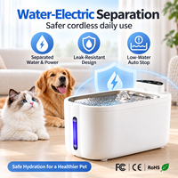 Fontaine à eau sans fil filtrée UVC pour animaux de compagnie (chats, chiens) avec support CE FCC RoHS OEM ODM, pour maisons multi-animaux, batterie 3600 mAh, capacité 4 L