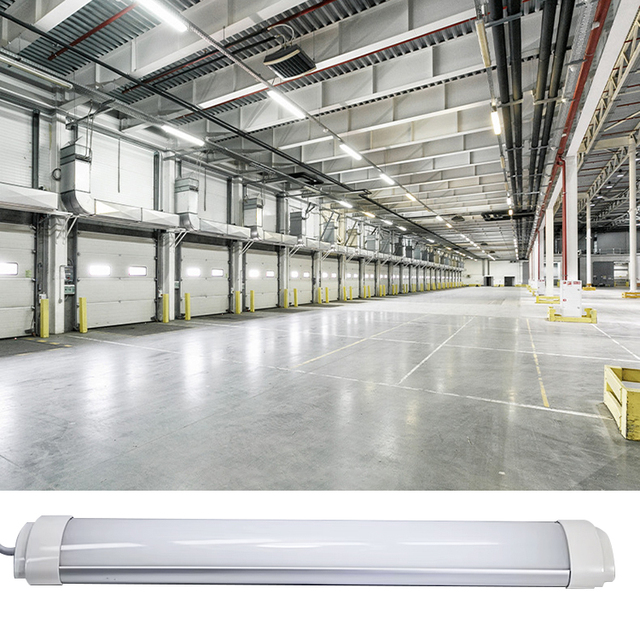 2FT 3FT 4FT IP65 LED Tri-proof Light SMD Batten Garage Lamp 85-265V Workshop Warehouse Linear Tube Lamp LED Bracket Vapor Light