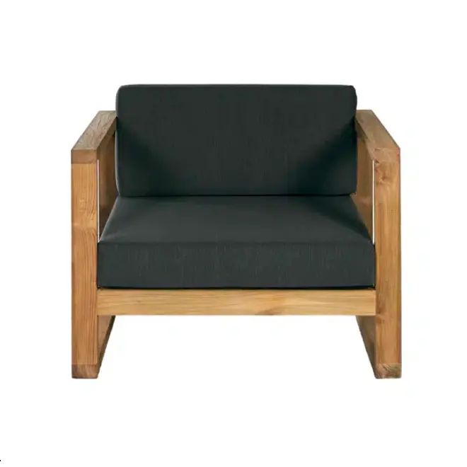 Outdoor furniture durable single seat set handcrafted wooden teak wood sofa