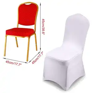50 pezzi fodera per sedia elasticizzata in poliestere bianco festino spandex coprisedie nuziali per eventi