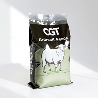 Sacs d'emballage agricoles en plastique robuste biodégradables imprimés imperméables pour aliments pour animaux, pochettes à soufflets latéraux résistantes à la déchirure