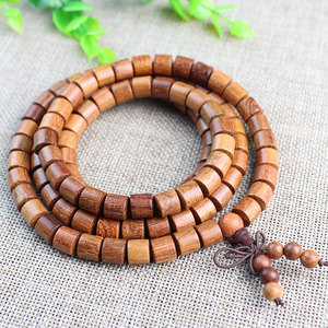 Pulsera de Madera de Palisandro Birmano con 108 Cuentas en Forma de Barril, Joyería Unisex para Ceremonias Religiosas - Product Image 1
