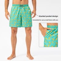 Short de bain décontracté pour homme avec logo personnalisé, écologique, séchage rapide, imprimé, cordon de serrage, polyester respirant et léger
