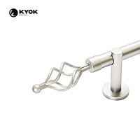 Tringle à rideau en nickel brossé avec embout en métal torsadé pour décoration intérieure moderne et industrielle – Offre spéciale