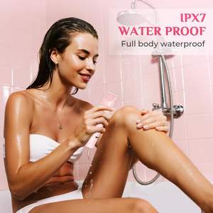 Nouveau tondeuse électrique <span class=keywords><strong>2</strong></span>-en-1 pour <span class=keywords><strong>femme</strong></span>, double tête, étanche, rasoir sans douleur à piles pour poils pubiens et corporels, rose - Product Image 4