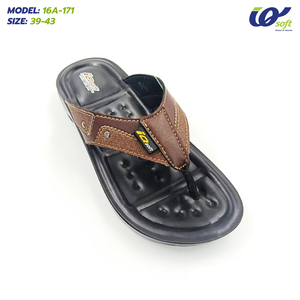 Sandalias de PU para hombre modelo 16A-171 de Tailandia OEM disponible diseño ligero de Punta abierta con suela antideslizante duradera para todos los días - Product Image 3