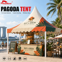 Tente Pagode FEAMONT 4x4m à Toit Haut, Robuste, pour Fêtes, Événements Extérieurs, Jardin, Location, Services de Réception, Marché Canadien
