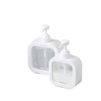 Bouteilles carrées en plastique avec pompe pulvérisatrice pour sérum, shampoing, désinfectant pour les mains, 500 ml, vides, imprimées, pour voyage