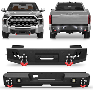 Nuevo Producto ULON, Parachoques Delantero y Trasero para <span class=keywords><strong>Toyota</strong></span> <span class=keywords><strong>Tundra</strong></span> 2022-2026, Combo de Parachoques para Camioneta en Negro Texturizado, Acero al Carbono Negro - Product Image 1