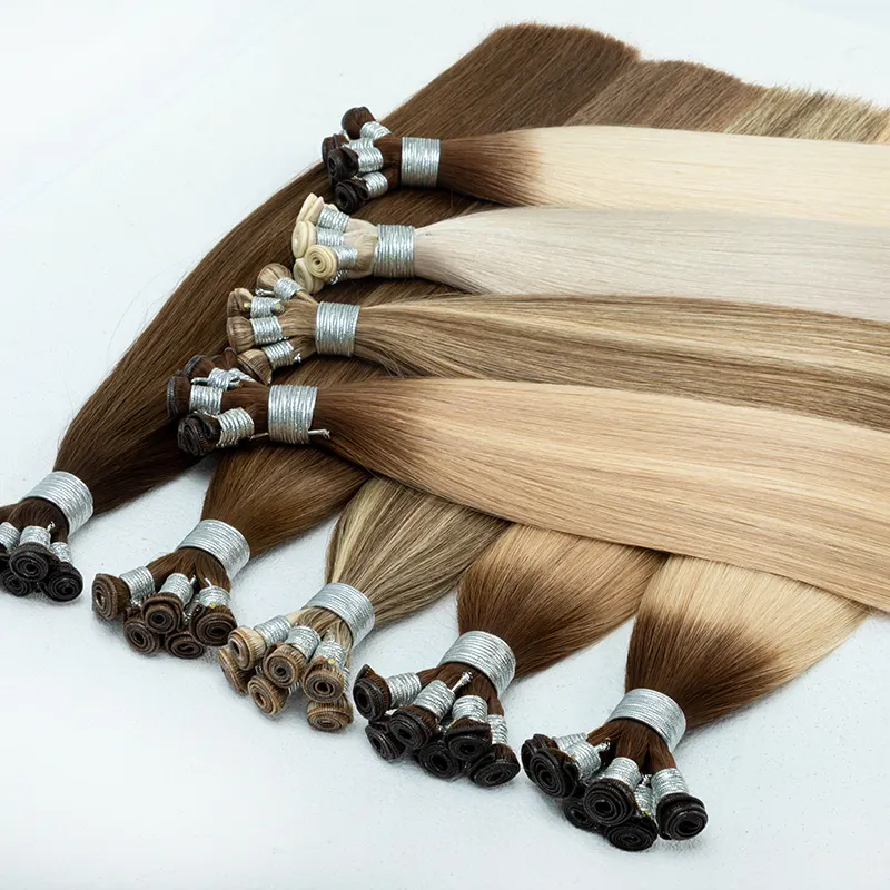 New Arrival Hand Tied Double Drawn Cuticle Aligned Human Hair Extension Genius Hair Weft