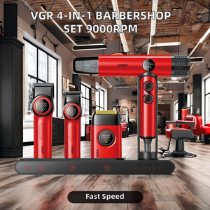 Vgr 4-in-1 Chuyên Nghiệp Barbershop Combo Set 9000RPM Tốc Độ Cao BLDC Tóc Cho Clipper Máy Sấy Máy Cạo Râu Cho Hộ Gia Đình Sử Dụng USB - Product Image 4