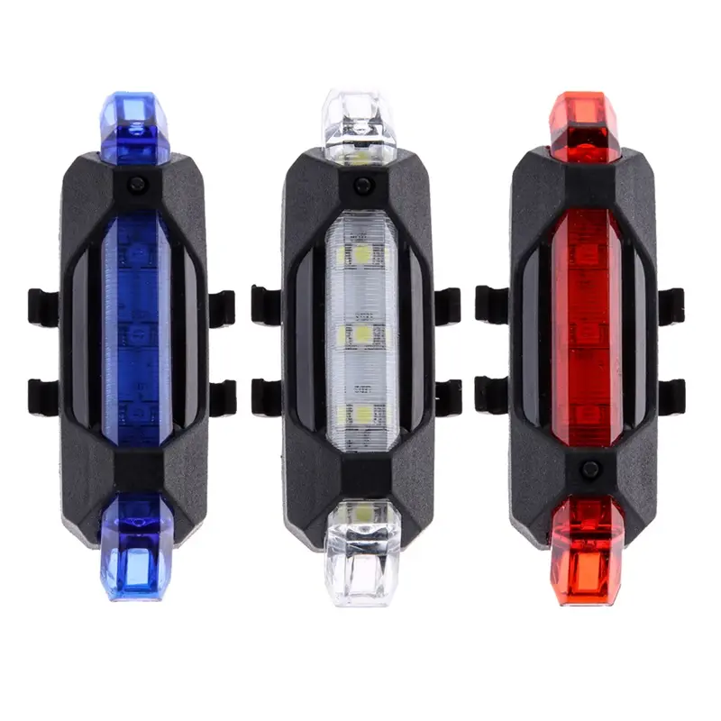 Bisiklet ışığı su geçirmez arka kuyruk işık LED USB tarzı şarj edilebilir veya pil tarzı bisiklet bisiklet taşınabilir ışık