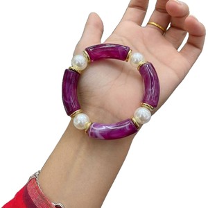 PFT Pulsera <span class=keywords><strong>de</strong></span> Cuentas Acrílicas Personalizada <span class=keywords><strong>de</strong></span> Moda Chapada en Oro con Cuerda Elástica <span class=keywords><strong>de</strong></span> Perlas <span class=keywords><strong>de</strong></span> Imitación para Mujer, Joyería <span class=keywords><strong>de</strong></span> <span class=keywords><strong>Amistad</strong></span> - Product Image 5