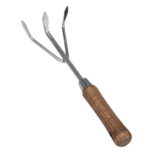 Cultivador manual de jardín de acero inoxidable, herramienta de jardinería con mango de madera para suelo suelto con <span class=keywords><strong>Toon</strong></span> - Product Image 3