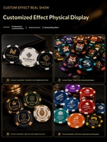 Ensemble complet de jetons de poker Texas Hold'em personnalisés, jetons de style casino, jetons personnalisés assortis, design double face