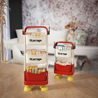 Chariot de rangement mobile à 3 niveaux avec roulettes, bacs amovibles pour la chambre des enfants, la cuisine, le bureau, l'organisation