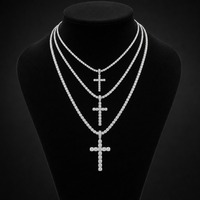 Pendentif en argent 925 avec moissanite, style hip-hop, croix, tendance streetwear, breloque cubaine pour soirée