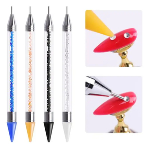 Stylo à double tête pour nail art, applicateur de strass en cire, pince à points, brosse à cristaux, outil de manucure, logo personnalisé - Product Image 4