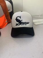 Gorras de camionero promocionales Impresión de LOGOTIPO Material frontal poliéster con esponja, gorra de camionero SnapBack de malla trasera