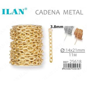 Catena in metallo Ilan 3,8 mm 14x21 mm 11M per la creazione di gioielli - Product Image 1