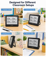 Kylendar Mini Horloge numérique électronique de 4,2 pouces, calendrier de bureau, planificateur d'étude pour professeurs et étudiants, affichage multi fuseaux horaires
