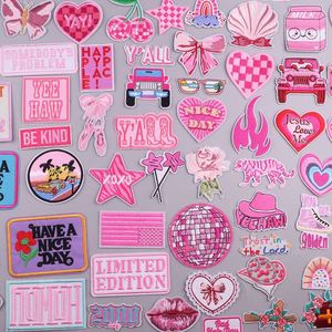 Patchs brodés roses à thermocoller pour chapeaux de cowboy western, patchs personnalisés avec logo brodé pour vêtements, chapeaux et sacs – Vente en gros - Product Image 4