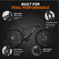 Vélo de montagne en alliage d'aluminium avec cadre MTB, 24 vitesses Shimano, léger, pour adultes, pour la conduite en plein air et les trajets quotidiens