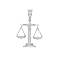 Collier pendentif Balance en argent S925 serti de moissanite pour homme, style hip-hop, vente en gros, collier pendentif artistique brillant, collier pendentif Justice