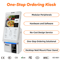 Máquina de quiosco de pago con pantalla táctil de terminal inteligente de autoservicio con impresora, cámara de código QR, quiosco de autopago RFID