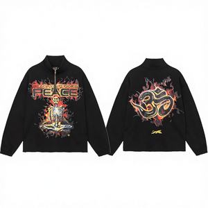 Sudadera con Capucha Personalizada de Algodón 100%, Estilo Urbano, Informal, con Estampado de Letras, Cuello Alto, Transpirable, Manga Larga, para Otoño e Invierno - Product Image 4