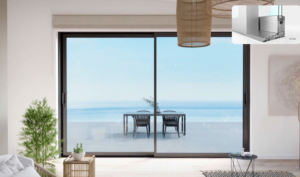 Superhouse estremamente spazio e design moderno nastro telaio in alluminio con marchio Australia <span class=keywords><strong>Doric</strong></span> maniglia porta scorrevole - Product Image 5