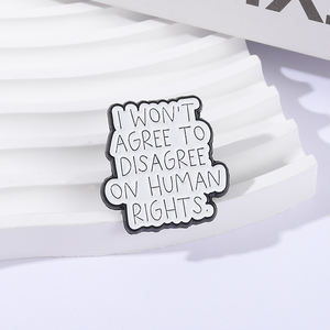No aceptaré estar en desacuerdo sobre los Derechos Humanos, alfileres esmaltados, divertidos dibujos animados, broches, decoración, mochila, insignia de solapa, regalo de joyería - Product Image 2